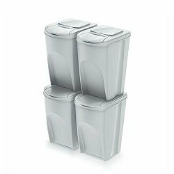 Kôš na triedený odpad Sortibox 35 l, 4 ks, popolavo sivá