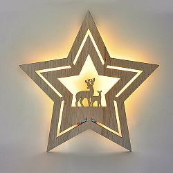 Solight LED nástenná dekorácia Vianočná hviezda, 24x LED, 2x AA 
