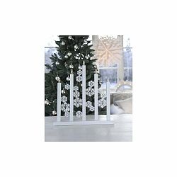 Biely LED svietnik Star Trading Snowfall, výška 46 cm