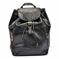 Čierny kožený batoh Sofia Cardoni Cindy