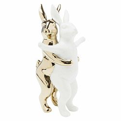 Dekoratívna kameninová soška Kare Design Hugging Rabbits