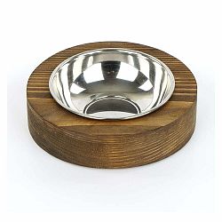 Kovová miska pre zvieratá s dreveným podstavcom Kate Louise Pet