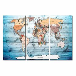 Nástenka s mapou sveta Bimago Sapphire Travels 120 × 80 cm