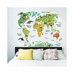 Nástenná detská samolepka Ambiance World Map, 73 × 95 cm