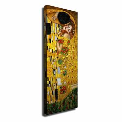 Nástenná reprodukcia na plátne Gustav Klimt The Kiss, 30 × 80 cm