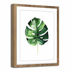 Obraz Styler Modernpik Greenery Wooden Monstera, 30 × 40 cm