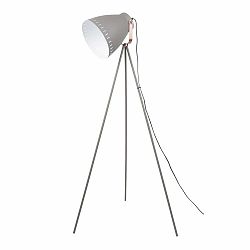 Pieskovohnedá stojacia lampa s detailmi v striebornej farbe Leitmotiv Mingle