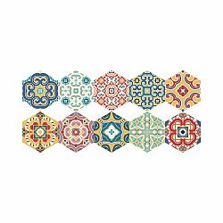 Sada 10 samolepiek na podlahu Ambiance Floor Stickers Hexagons Lorena, 40 × 90 cm
