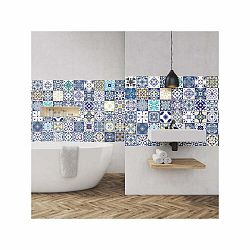 Sada 60 nástenných samolepiek Ambiance Wall Decal Tiles Azulejos Cyprus, 15 × 15 cm