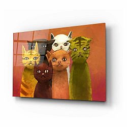Sklenený obraz Insigne Cartoon Cats, 72 x 46 cm