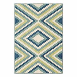 Zeleno-modrý vonkajší koberec Floorita Rombi Blue Green, 160 x 230 cm