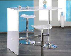 Barový stôl Party 120x60 cm, biely lesk%