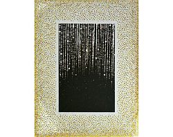 Fotorámik sklenený 10x15 cm, zlaté trblietavé bodky%