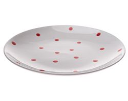 Plytký tanier 26,5 cm, biely s bodkami%