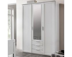 Šatníková skriňa Nadja, 135 cm, biela/zrkadlo%