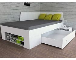 Úložná posteľ so zástenou Junior 120x200 cm, biela%