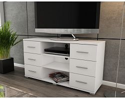 Vysoký TV stolík Oskar TV, biely, výška 65 cm%