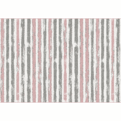 Koberec, ružová/sivá/biela, 67x120, KARAN